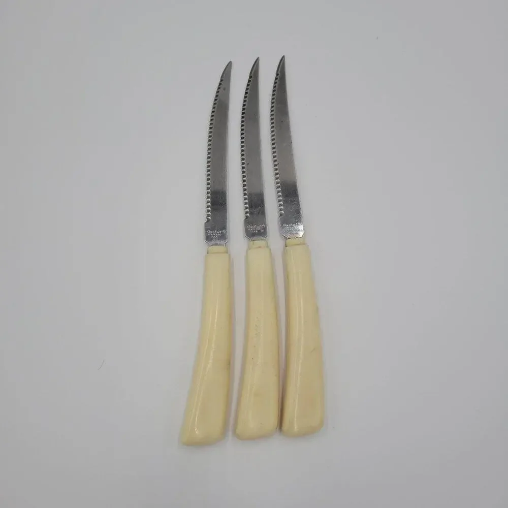 Quikut Kitchen Utensil Steak Knives One Size Cream Serrated Stainless Steel